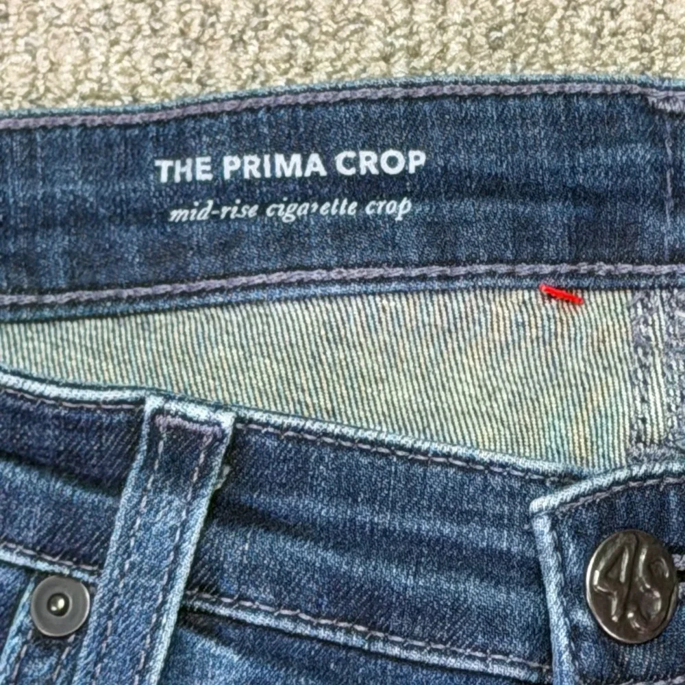 AG Adriano Goldschmied The Prima Crop Mid-Rise Cigarette Jeans Womens 28 Blue